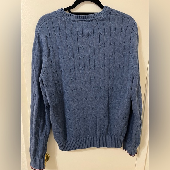 Tommy Hilfiger Men's Cable Knit Blue Sweater - Picture 3 of 5
